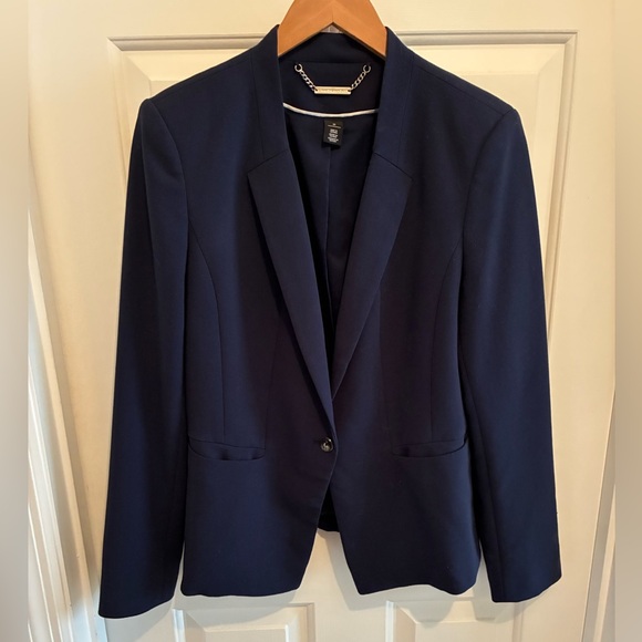 White House Black Market Jackets & Blazers - White House Black Market Navy Single-Button Tailored Blazer, Size 10